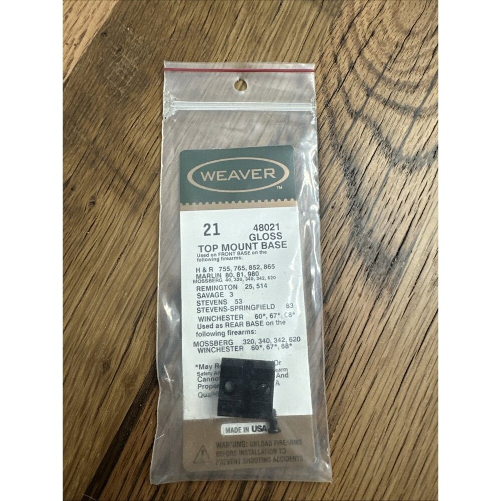 Weaver Top Mount Base 21 Black Gloss 48021
